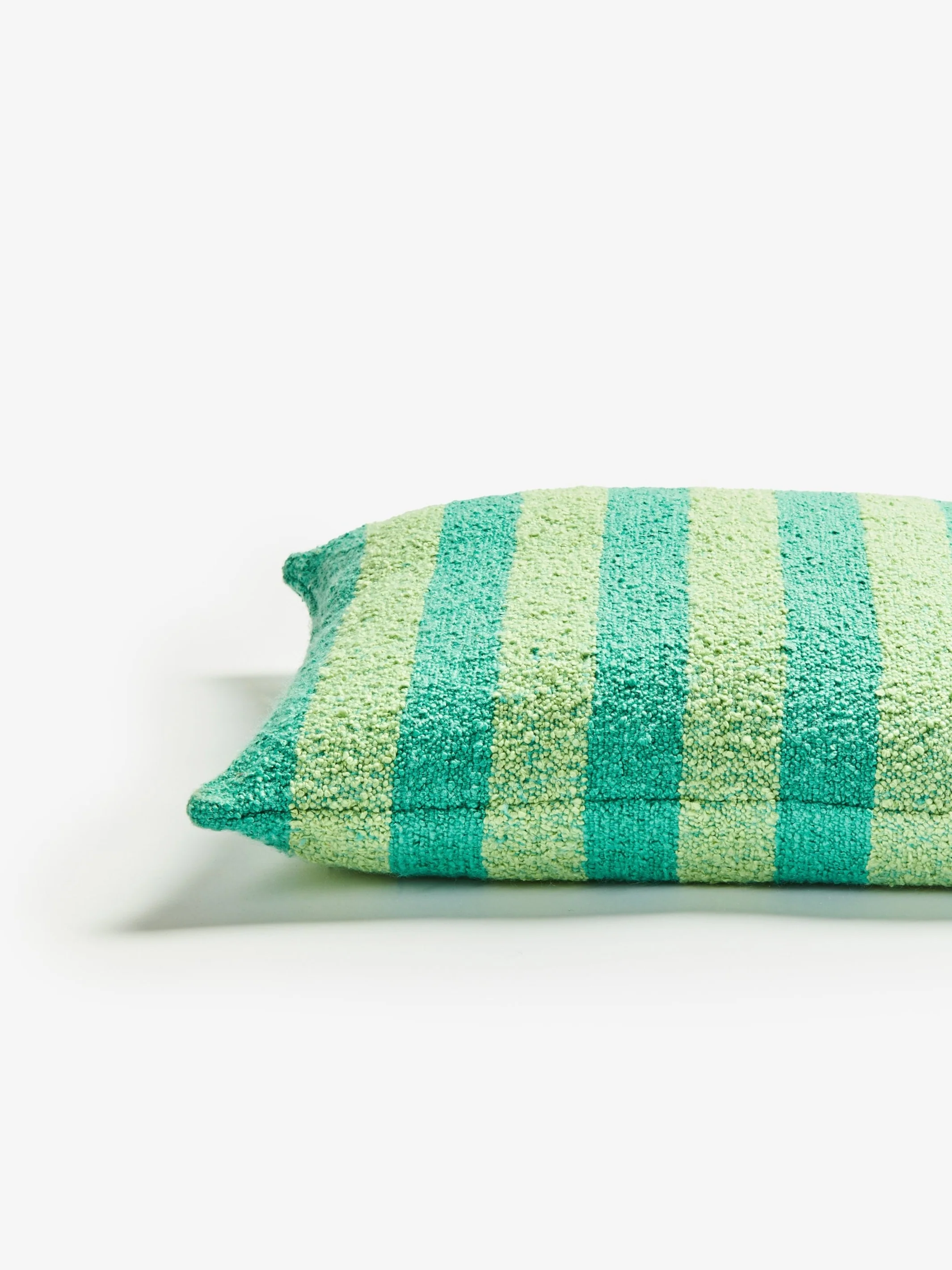 Boucle Stripe Mint Cushion - Image 5
