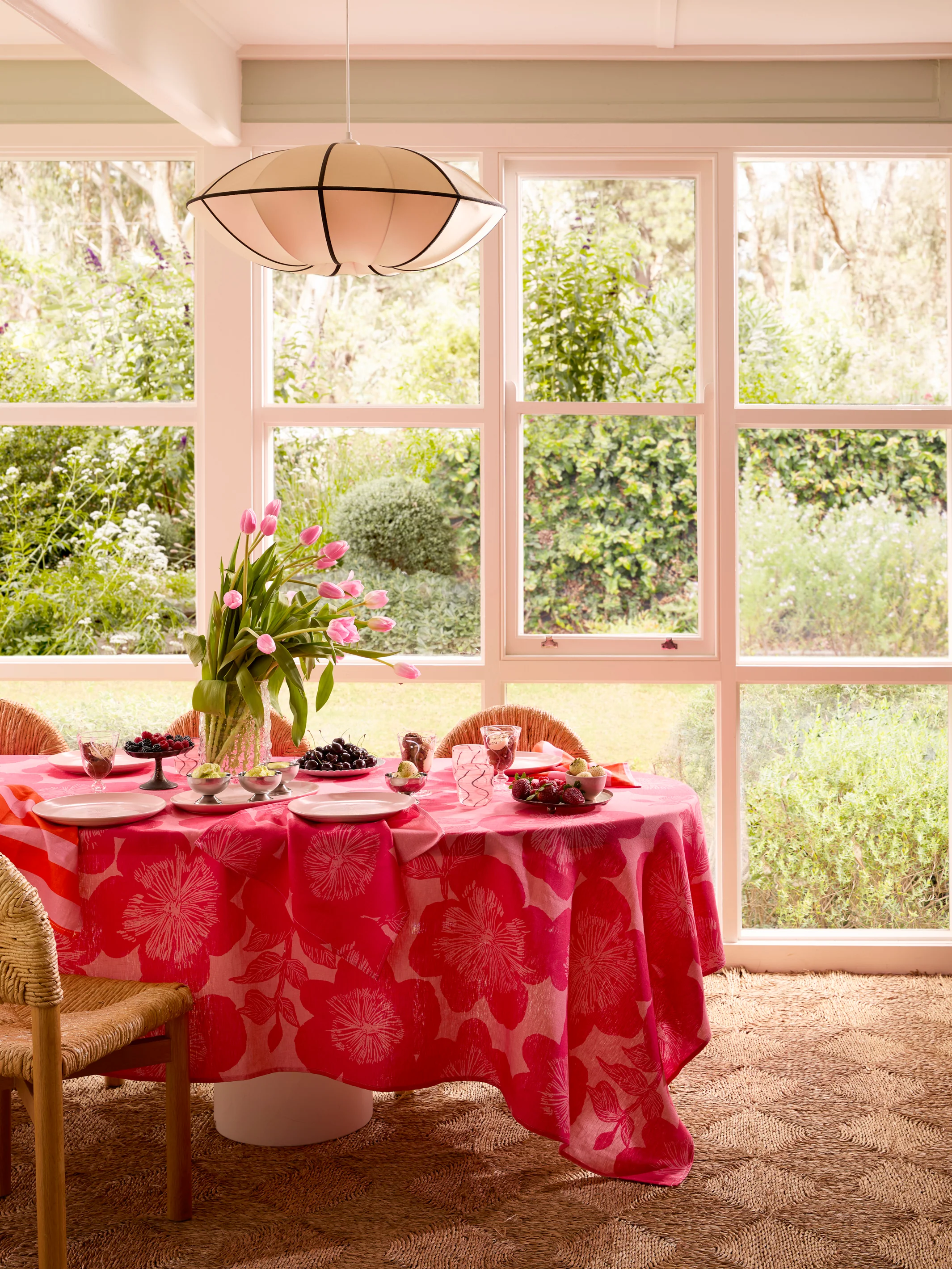 Jardin Pink Linen Napkins - Image 3