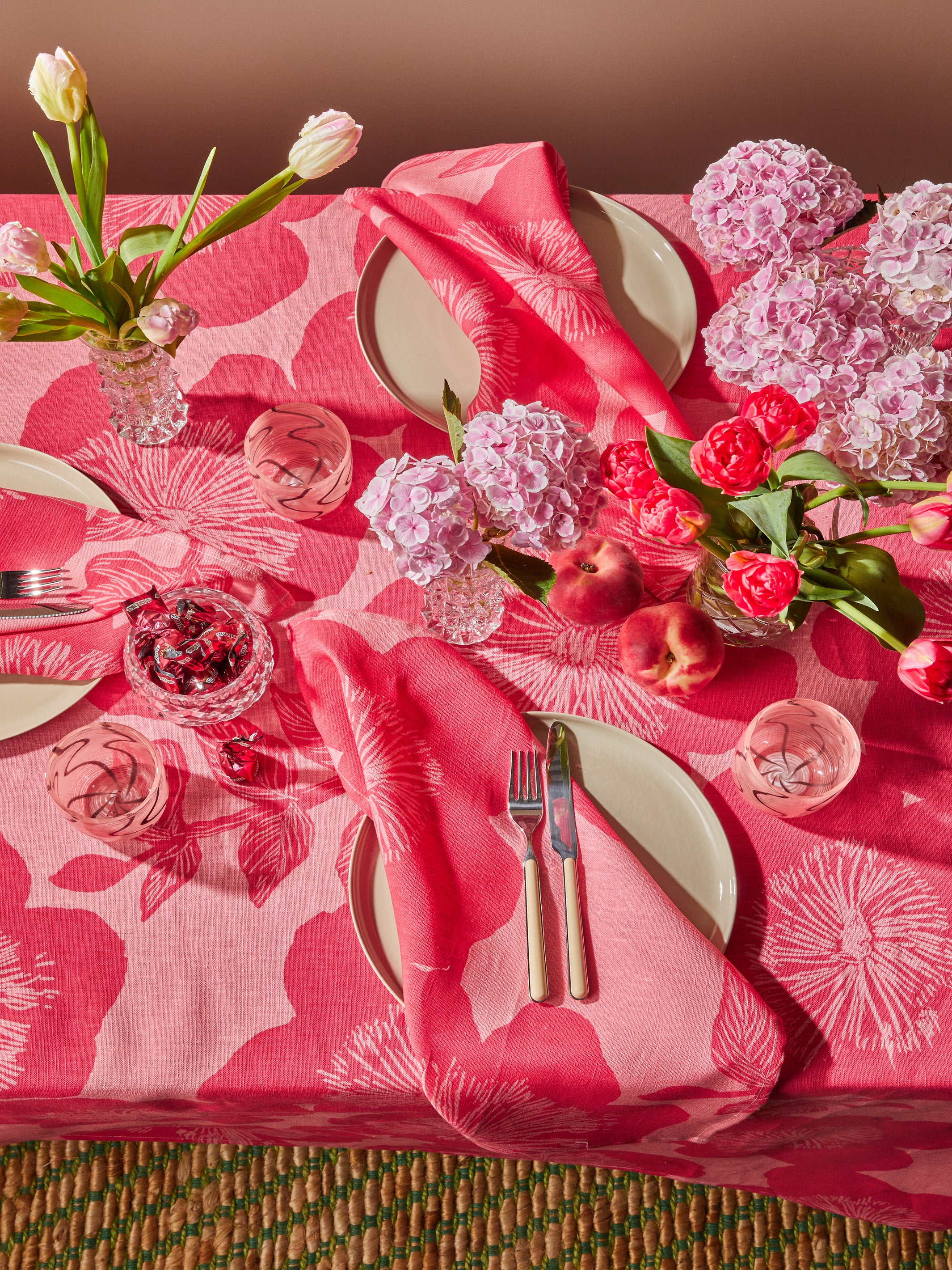 Jardin Pink Linen Napkins - Image 4