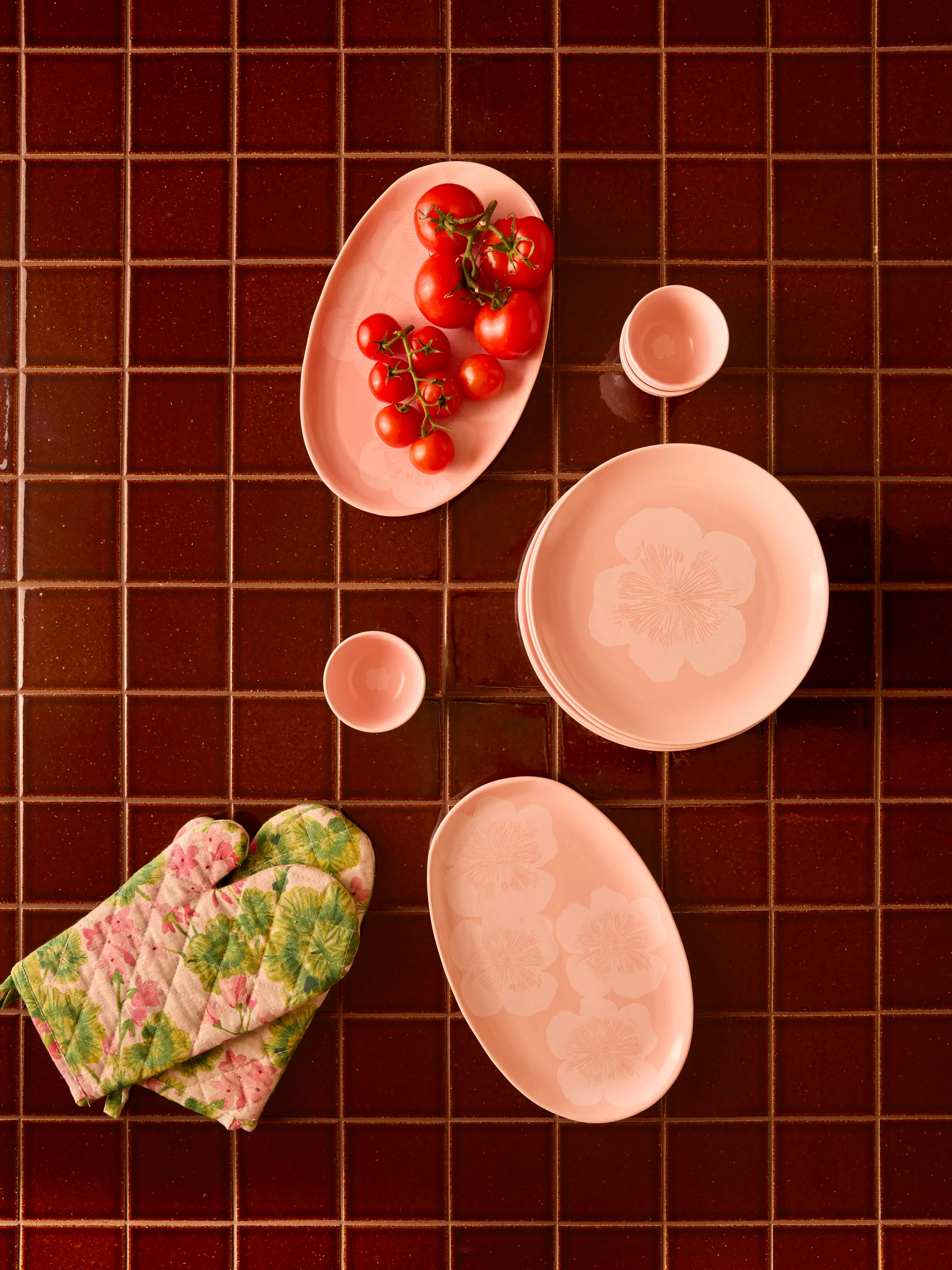 Jardin Pink Oval Plate - Image 3