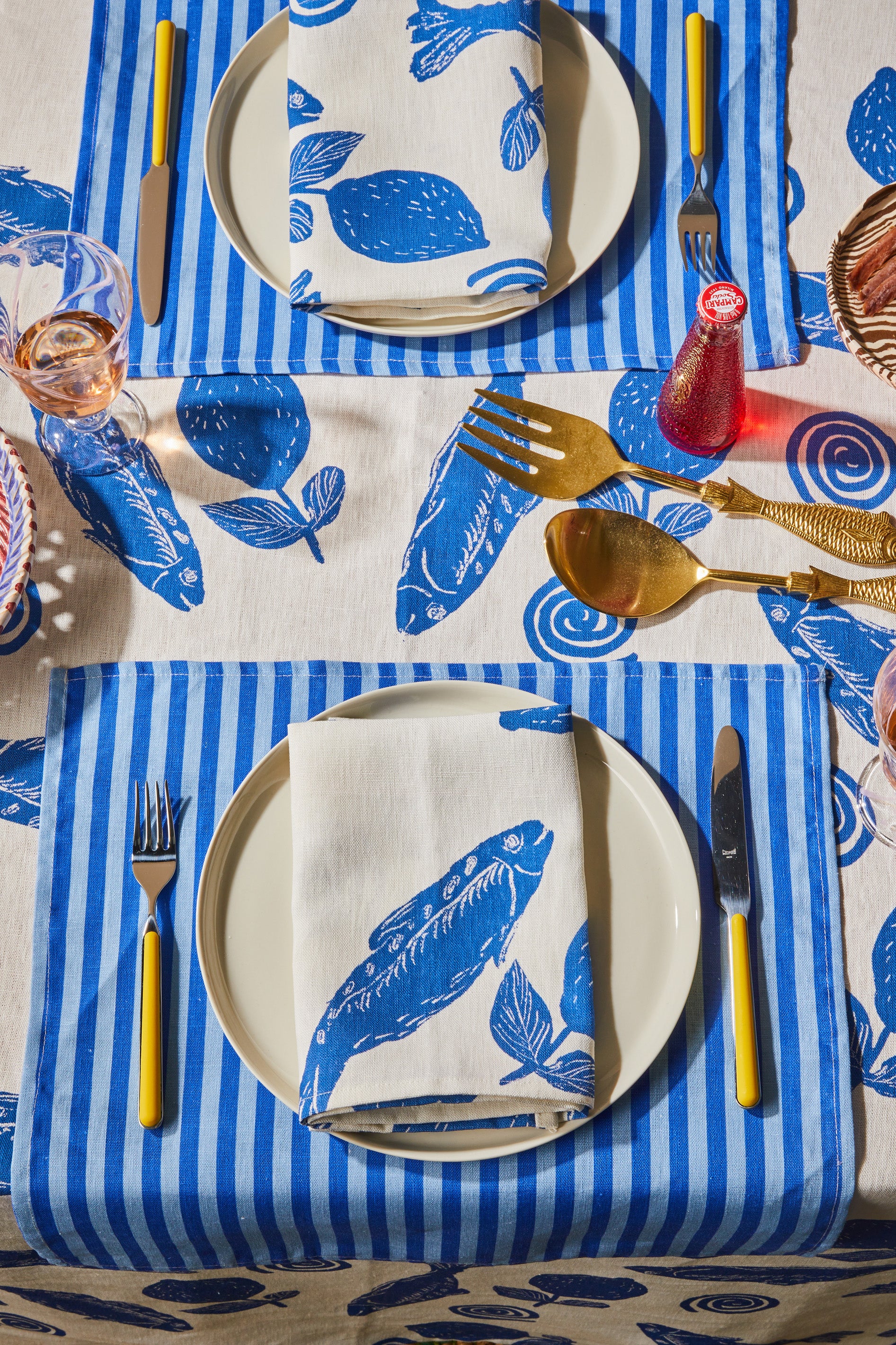 Sardines Blue Linen Napkins - Image 3
