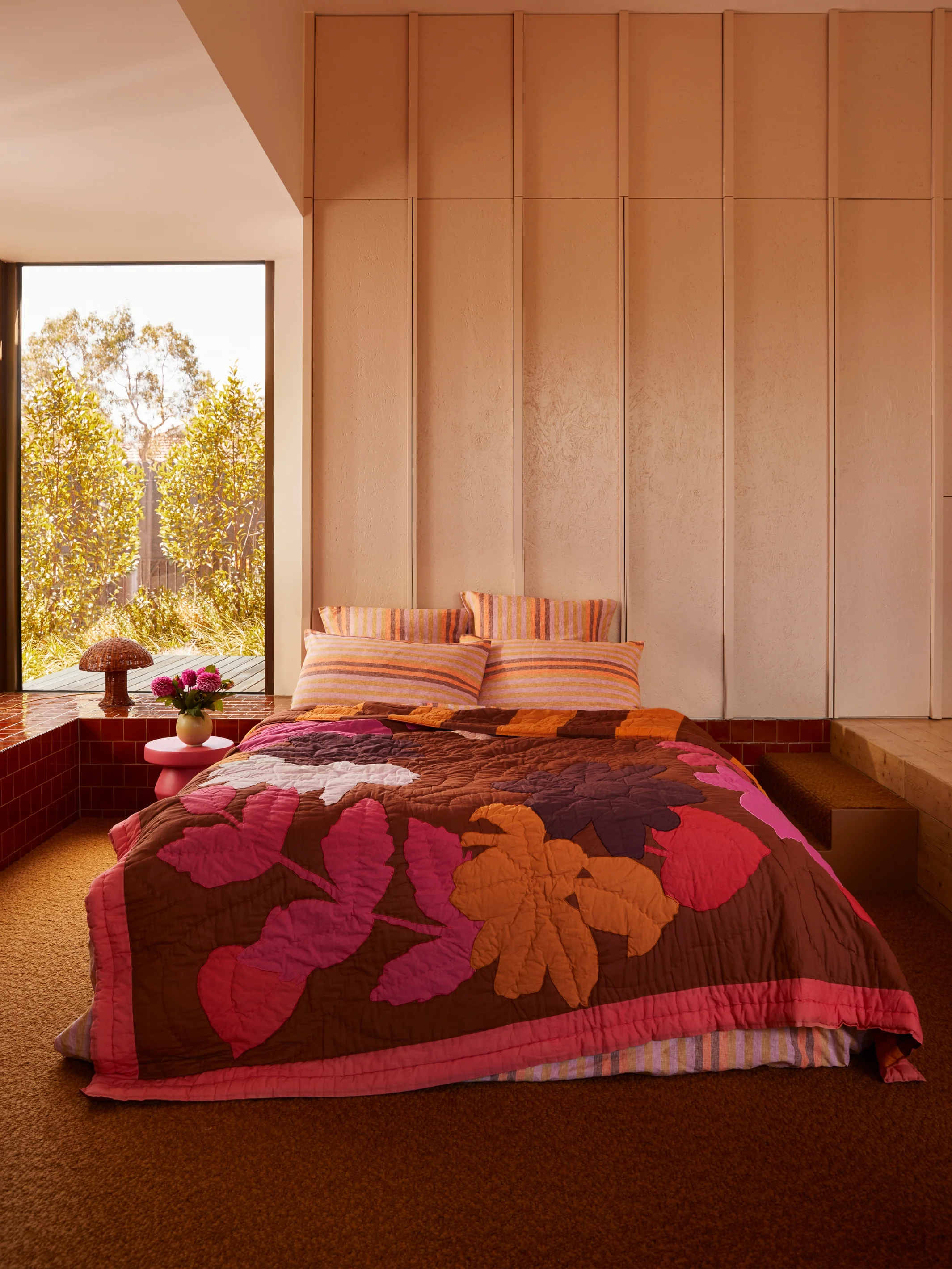 Stripe Orange Linen European Pillowcases - Image 6