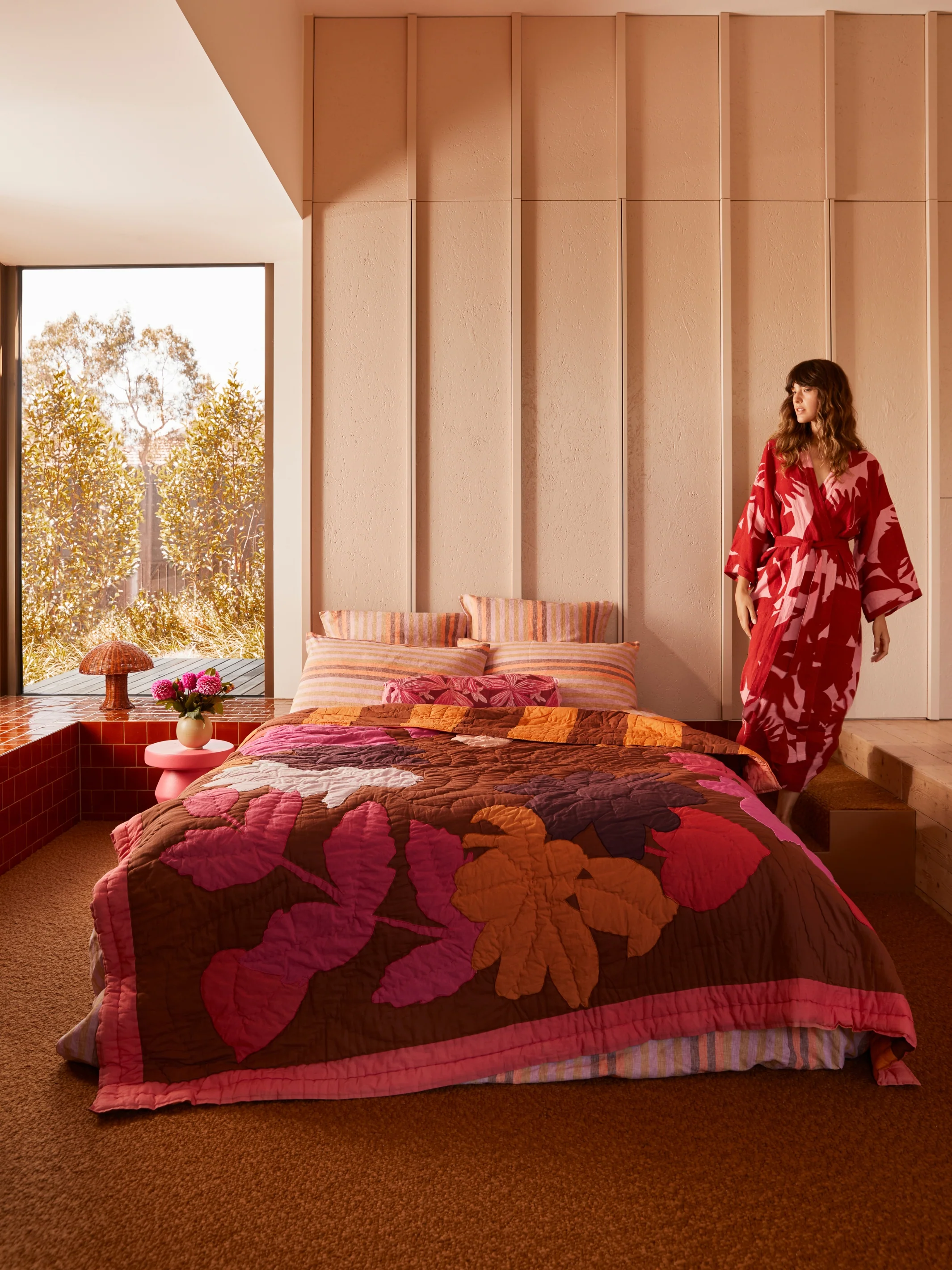 Stripe Orange Linen Standard Pillowcases - Image 5