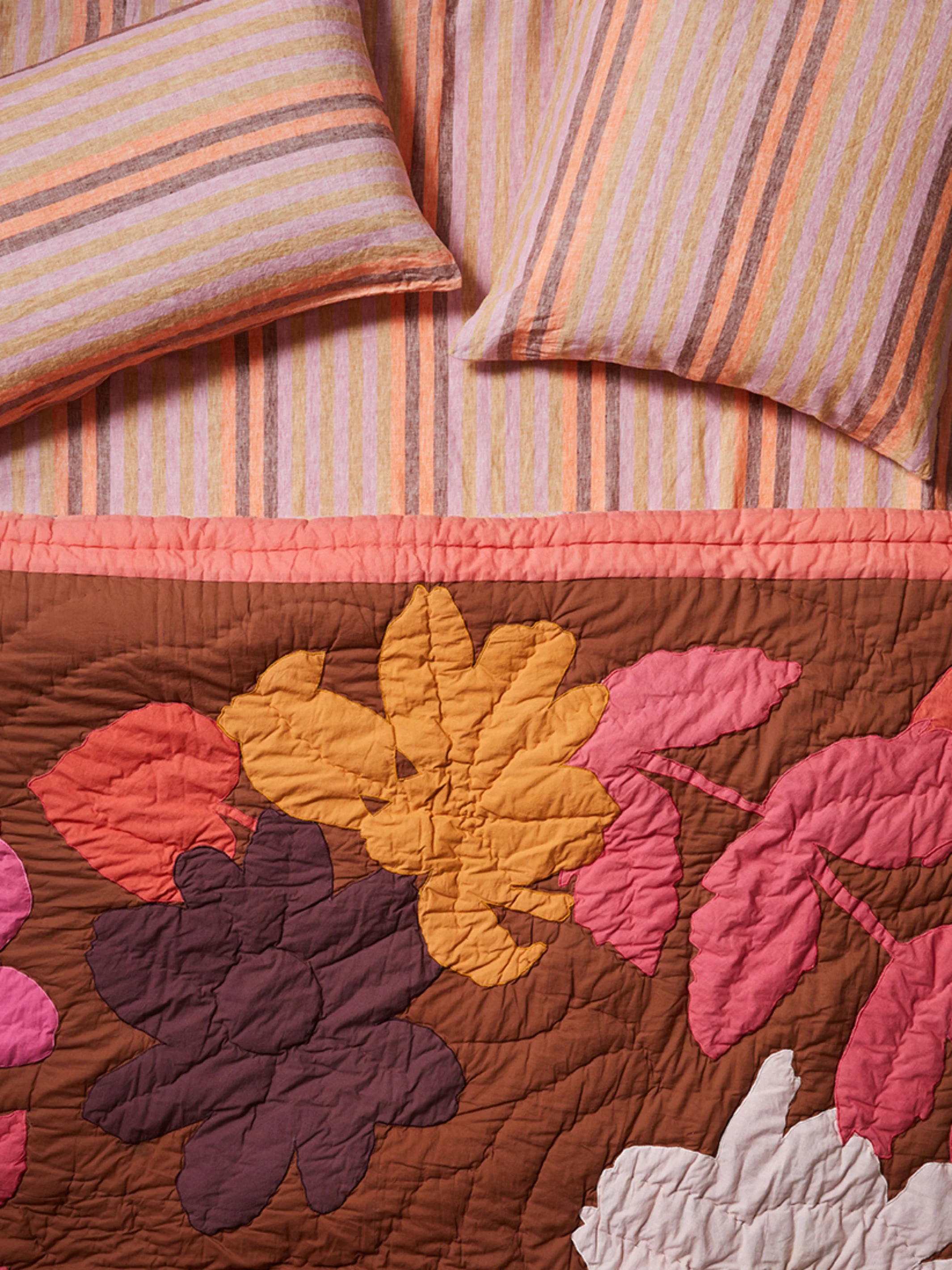 Stripe Orange Linen Standard Pillowcases - Image 8