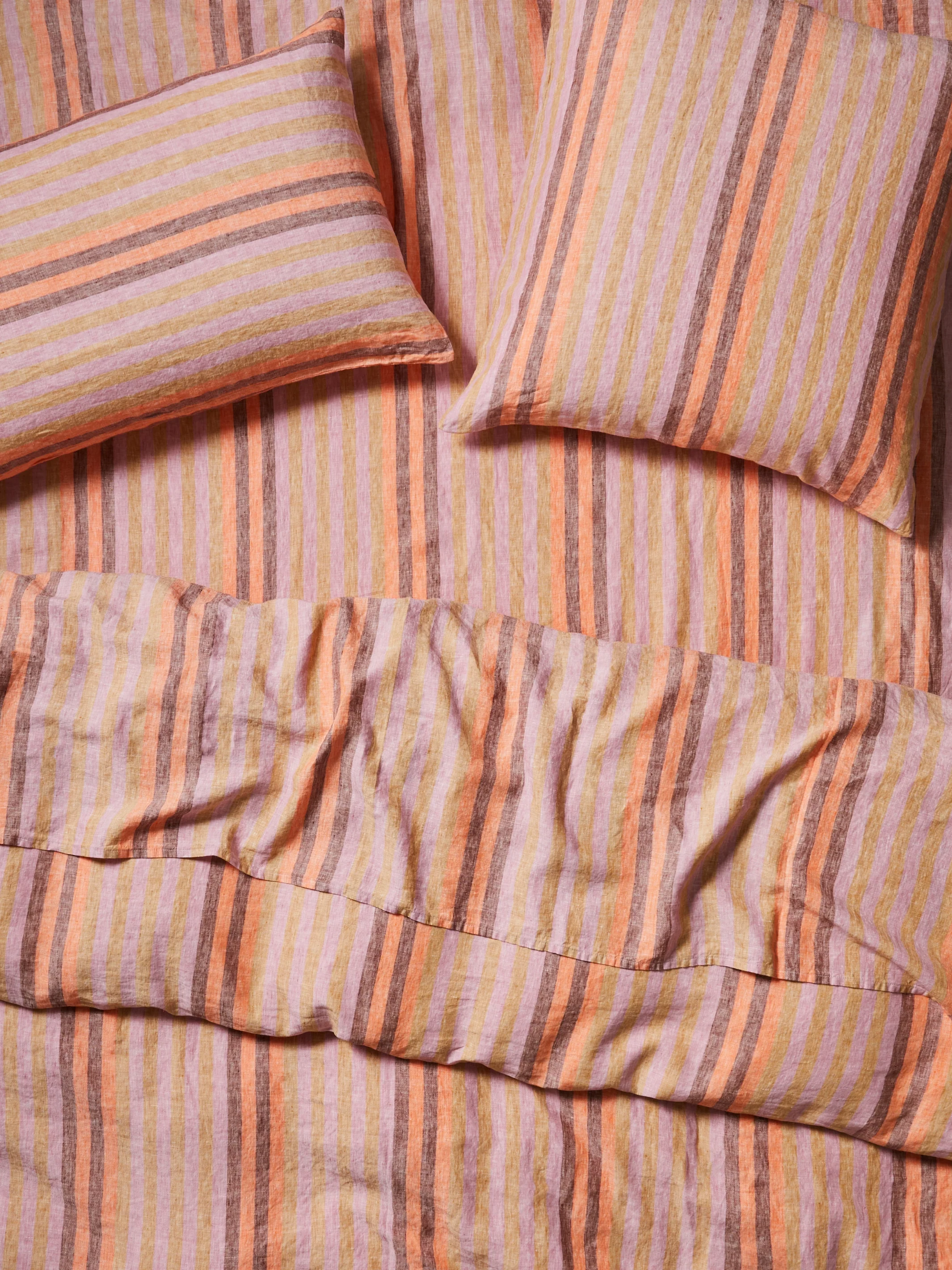 Stripe Orange Linen Standard Pillowcases - Image 9